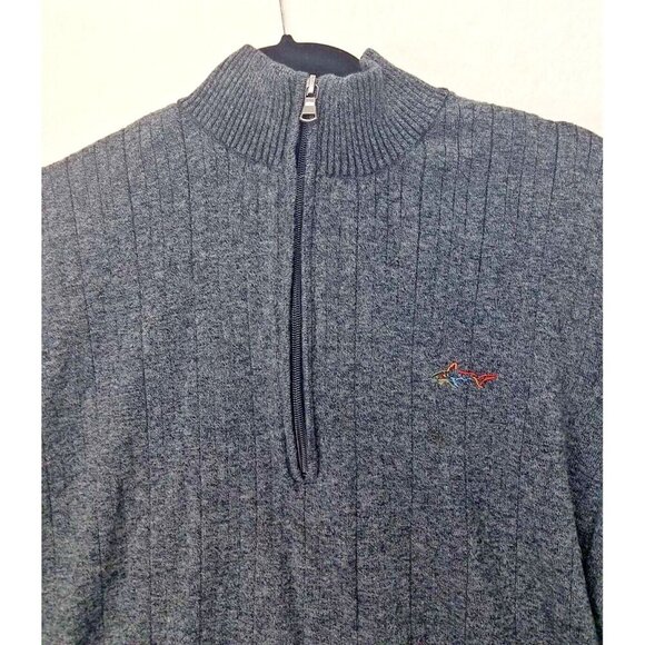 Greg Norman Tasso Elba Sweater Men's XXL 1/4 Zip Pullover heather Gray Mock Neck - Picture 4 of 12